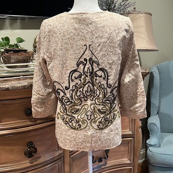 Coldwater Creek Beaded Jacket Blazer 10 - Picture 3 of 11